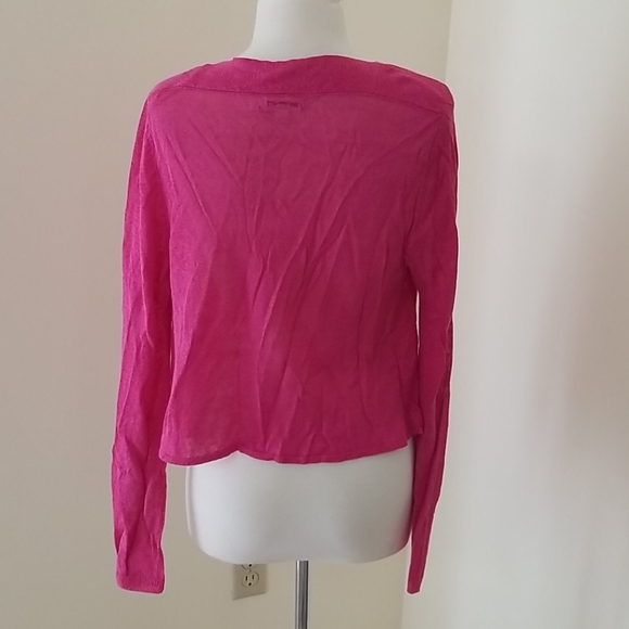 Calvin Klein medium linen blend open cardigan - Picture 3 of 8